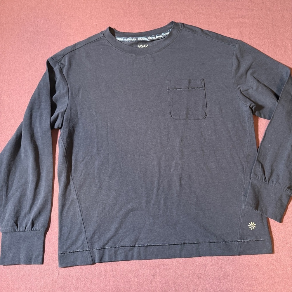 Athleta Girl Supima Oversized Top Long Sleeve Navy Blue - Size XS/6